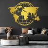 Metal World Map Wall Art, Global Map of The World, Metal World Map Continents, Earth Wall Art, Continents Metal Wall Art, Travel World Map, Office Wall Decor, Large Wall Art for Living Room (Gold, 53x39in|135x100cm) view 1