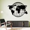 Metal World Map Wall Art, Global Map of The World, Metal World Map Continents, Earth Wall Art, Continents Metal Wall Art, Travel World Map, Office Wall Decor, Large Wall Art for Living Room (Gold, 53x39in|135x100cm) view 2