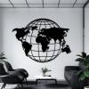 Metal World Map Wall Art, Global Map of The World, Metal World Map Continents, Earth Wall Art, Continents Metal Wall Art, Travel World Map, Office Wall Decor, Large Wall Art for Living Room (Gold, 53x39in|135x100cm) view 3