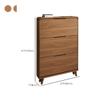 CraftThink Wood Shoe Storage Cabinet, Narrow Slim Wall Mounted Tipping Bucket Shoe Rack Organizer with 3 Flip Drawers and Adjustable Shelves for Bedroom Entryway (Nut-Brown, 23.5" L x 7" W x 47.5" H) view 3