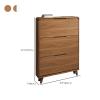CraftThink Wood Shoe Storage Cabinet, Narrow Slim Wall Mounted Tipping Bucket Shoe Rack Organizer with 3 Flip Drawers and Adjustable Shelves for Bedroom Entryway (Nut-Brown, 31.5" L x 7" W x 47.5" H) view 3