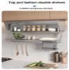 JOMRTS Kitchen Cabinet Drop Down Shelf, Fold Pull Down Shelf Brackets with 5 Hooks, Drop Down Shelf Blind Pull-Down Dish and Spice Rack view 3