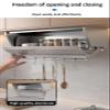 JOMRTS Kitchen Cabinet Drop Down Shelf, Fold Pull Down Shelf Brackets with 5 Hooks, Drop Down Shelf Blind Pull-Down Dish and Spice Rack view 4