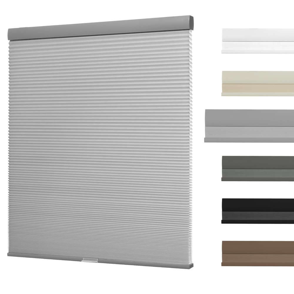 HOTSOON Cordless Cellular Shades for Windows Light Filtering Honeycomb Blinds Easy to Install Noise Reduction Thermal Insulated for Home, Light Filtering-Light Gray, 75" W x 48" H