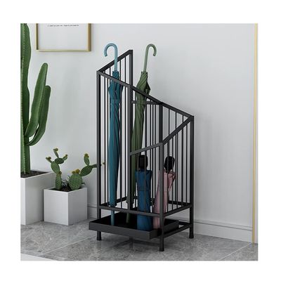 Umbrella Stand Racks Indoor Metal Umbrella Holder, Modern Umbrella Basket In Hotel Office, Umbrella Cane Cue Storage Rack With Drip Rack(Size:25x25x62cm/9.8x7.9x24.4inch,Color:Black)