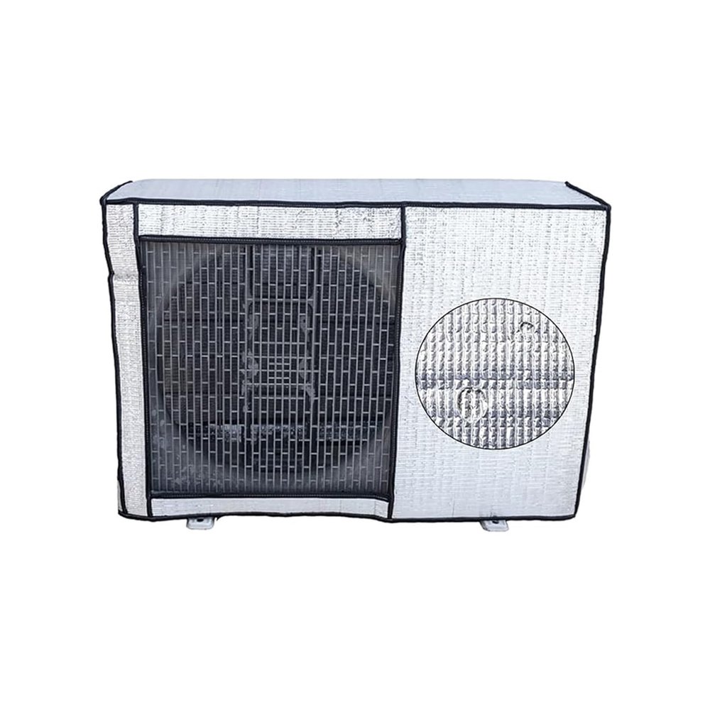 Mini Split Air Conditioner Aluminum Foil Cover For Outside, Compressor Units Waterproof AC Cover With Vent Mesh And Strap For Outdoor Mini Split System AC Unit(84*59*32cm)