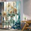 Vengaot Summer Teal Blue Sea View Shower Curtains 72Wx72L Inch Ocean Bathtub Scenes Hawaii Beach Bathroom Accessories Set Landscape Coastal Beachy Waterproof Polyester Fabric Decor 12 Plastic Hooks view 3