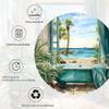 Vengaot Summer Teal Blue Sea View Shower Curtains 72Wx72L Inch Ocean Bathtub Scenes Hawaii Beach Bathroom Accessories Set Landscape Coastal Beachy Waterproof Polyester Fabric Decor 12 Plastic Hooks view 4