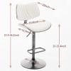 FHUKMZOI Walnut Bentwood Bar Stools 1 Pc for Kitchen Counter, Mid Century Modern 360Swivel Barstools Back and Upholstered, Adjustable Bar Height Chairs for Kitchen Island, Dining Room, Bar (Beige) view 2