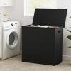 WOWLIVE 180L Laundry Hamper with Lid 3 Section,Large Laundry Basket with Removable Bags and Handles,Collapsible Dirty Clothes Hampers for Laundry,Laundry Basket Organizer for Laundry Room,Dorm,Black view 2