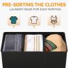 WOWLIVE 180L Laundry Hamper with Lid 3 Section,Large Laundry Basket with Removable Bags and Handles,Collapsible Dirty Clothes Hampers for Laundry,Laundry Basket Organizer for Laundry Room,Dorm,Black view 4