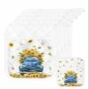 5 Pack Pot Holder with Pocket, Yellow Sunflowers on Farm Truck Kitchen Potholders Heat Proof Non Slip Pot Holders Sets, Summer Floral on White Hot Pads Potholder for Cooking Baking BBQ view 1