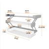 JOMRTS 26.7" Pull-Down Folding Cabinet Organizer, 2-Tier Wall Storage Cabinet, Under Shelf Spice Rack, Kitchen Cabinet Pull Down Shelf view 2