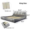 WEALTHKING Upholstered Platform Bed with Oversized Padded Backrest, Thickened Pinewood Slats, Solid Wood Frame, No Box Spring Needed, Adjustable Mattress Height, Silent Sleep Design (Grey,King) view 2