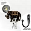 AHANDMAKER 2 Sets Elephant and Lotus Key Holder Wall Mounted, Wooden Elephant Wall Hooks Key Holder for Wall Key Organizer, Lotus Decor Hanger for Room Wooden Hooks for Keys Home Decor with Hook view 2