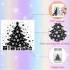 CREATCABIN 12Pcs Christmas Silhouettes Mason Jar Decor Christmas Tree Laser Cut Cardboard Scrapbook Cutouts Die Cuts PVC Decoration for DIY Crafts Lantern Jars Wall Window Glass 3.9x3.5Inch-No Sticker view 3