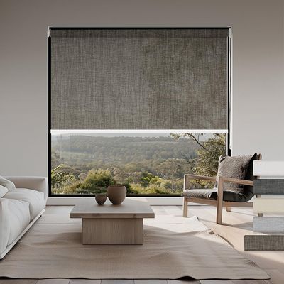 Sulugood Light Filtering Roller Shades for Windows 3% Openness Solar Shades UV Protection Light Filtering Blinds Heat Insulated Roller Blinds Sheer Window Shades for Home Office Door,Brown,35"W x 96"H