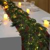 9Ft Christmas Norfolk Pine Garland, Green Artificial Real Touch Cedar Garlands for Mantle, Table,Stair Handrail,Indoor, Outdoor Decorations view 2
