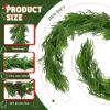 9Ft Christmas Norfolk Pine Garland, Green Artificial Real Touch Cedar Garlands for Mantle, Table,Stair Handrail,Indoor, Outdoor Decorations view 3