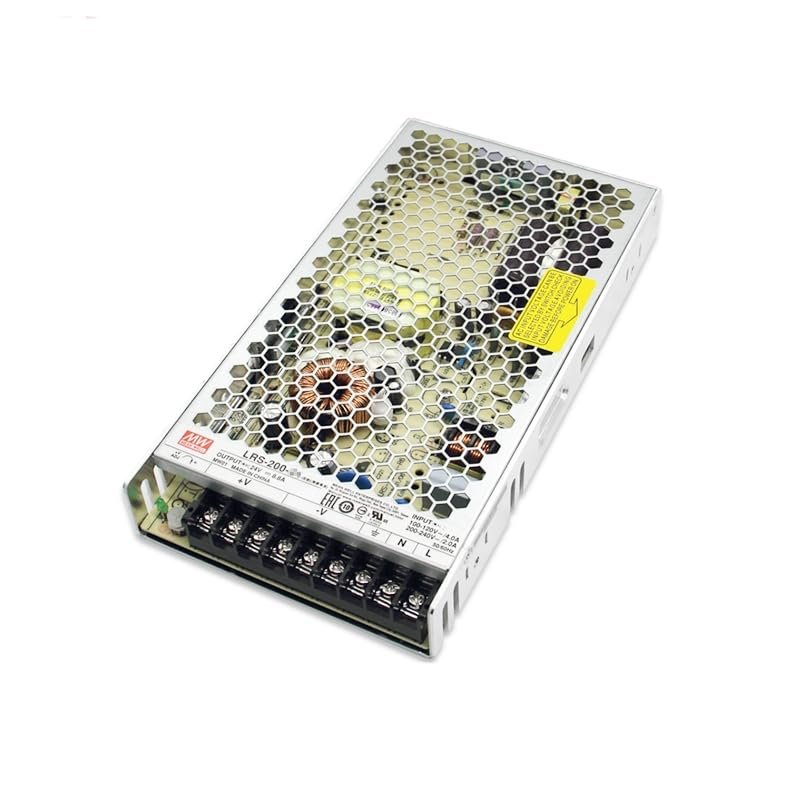 Mean Well LRS 200W Switching Power Supply AC/DC Single Output LRS-200-5 40A Power Supply Driver Transformer for 3D Printer Computer Project LED Strip Light CCTV etc