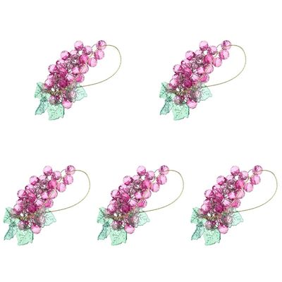 ABOOFAN 5pcs Grape Pendant Artificial Fruit Fake Fruit Xmas Tree Ornament Home Supplies Beaded Grape Ornament Party Decoration Wedding Hanging Ornament Acrylic Grape Ornament Home, Purplex5pcs
