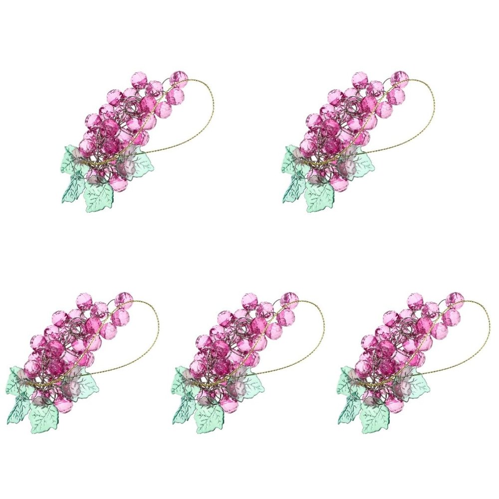 ABOOFAN 5pcs Grape Pendant Artificial Fruit Fake Fruit Xmas Tree Ornament Home Supplies Beaded Grape Ornament Party Decoration Wedding Hanging Ornament Acrylic Grape Ornament Home, Purplex5pcs
