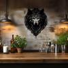 ZGSYH Wolf Head Metal Wall Art,New Wild Wolf Metal Wall Decor,Animal Silhouette Sculpture,Wolf Wall Hangings Decor for Farmhouse Living Room Office Yard view 2