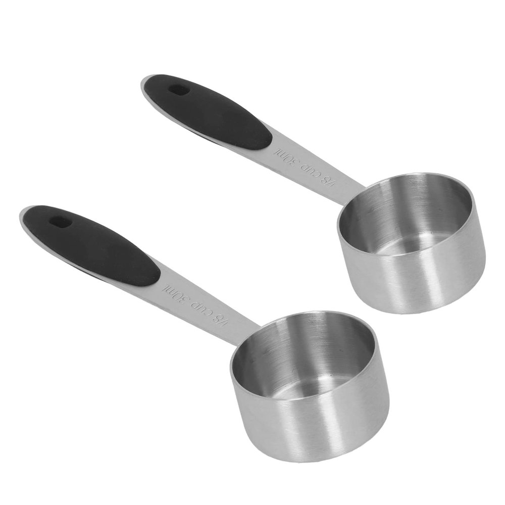 30ml Stainless Steel Coffee Bean Measuring Spoon, Large Capacity Comfortable Feel, Deep Design, 13.8cm Long Handle, for Home Kitchen Bar Shop, Silicone Handle