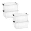 Superio Storage Bins with Lids- 4 Pack, 1.85 Qt Clear Boxes for Organizing, Stackable Plastic Containers- BPA Free, Non-Toxic, Odor Free, Organizer for Home, Office, Dorm view 1