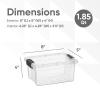 Superio Storage Bins with Lids- 4 Pack, 1.85 Qt Clear Boxes for Organizing, Stackable Plastic Containers- BPA Free, Non-Toxic, Odor Free, Organizer for Home, Office, Dorm view 2