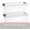 Superio Storage Bins with Lids- 4 Pack, 1.85 Qt Clear Boxes for Organizing, Stackable Plastic Containers- BPA Free, Non-Toxic, Odor Free, Organizer for Home, Office, Dorm view 3