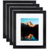 ArtToFrames 5x14 Inch Black Picture Frame, 4 - Pack, This 1.25 inch Custom MDF Poster Frame is Black Satin, Comes with Regular Glass (Frame_Pack_4_5180-5x14) view 1