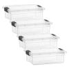 Superio Clear Storage Boxes with Lids, 2.3 Quart Plastic Container Bins for Organizing, Stackable Crates, BPA Free, Non Toxic, Odor Free, Organizers for Home, Office and Dorm, 4 Pack view 1