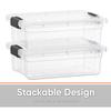 Superio Clear Storage Boxes with Lids, 2.3 Quart Plastic Container Bins for Organizing, Stackable Crates, BPA Free, Non Toxic, Odor Free, Organizers for Home, Office and Dorm, 4 Pack view 4