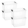 Superio Clear Storage Boxes with Lids, 14.25 Quart Plastic Container Bins for Organizing, Stackable Crates, BPA Free, Non Toxic, Odor Free, Organizers for Home, Office and Dorm, 4 Pack view 1
