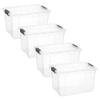 Superio Clear Storage Boxes with Lids, 14.25 Quart Plastic Container Bins for Organizing, Stackable Crates, BPA Free, Non Toxic, Odor Free, Organizers for Home, Office and Dorm, 4 Pack view 2