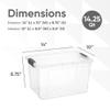 Superio Clear Storage Boxes with Lids, 14.25 Quart Plastic Container Bins for Organizing, Stackable Crates, BPA Free, Non Toxic, Odor Free, Organizers for Home, Office and Dorm, 4 Pack view 3