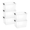 Superio Clear Storage Boxes with Lids, 26.5 Quart Plastic Container Bins for Organizing, Stackable Crates, BPA Free, Non Toxic, Odor Free, Organizers for Home, Office and Dorm, 5 Pack view 1