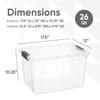 Superio Clear Storage Boxes with Lids, 26.5 Quart Plastic Container Bins for Organizing, Stackable Crates, BPA Free, Non Toxic, Odor Free, Organizers for Home, Office and Dorm, 5 Pack view 2