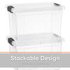 Superio Clear Storage Boxes with Lids, 26.5 Quart Plastic Container Bins for Organizing, Stackable Crates, BPA Free, Non Toxic, Odor Free, Organizers for Home, Office and Dorm, 5 Pack view 3