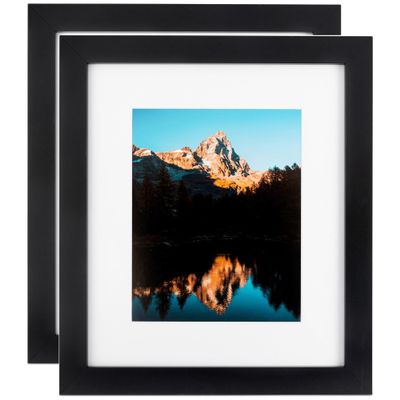 ArtToFrames 6x32 Inch Black Picture Frame, 2 - Pack, This 1.25 inch Custom MDF Poster Frame is Black Satin, Comes with Economy Acrylic (Frame_Pack_2_5180-6x32)