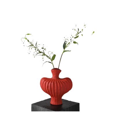 Zentoria Lantern Ceramic Vase, Modern Dried Flower Arrangement Irregular Vase Ornaments, Matte Pampas Vase, Bohemian Style Home Decor, For Centerpiece Wedding, Dining Table, Party, Living Room, Office