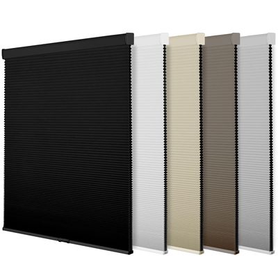 BERISSA Pull Down Cordless Cellular Shades 100% Blackout Room Darkening Window Shades for Home, Custom Size Easy to Install Thermal Insulated Honeycomb Blinds for Door(76" W x 80" H) Black