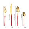 GOODJAYVEN Silverware Flatware Set, 24-piece Stainless Steel Cutlery Set Household Cutlery Steak Knife Fork Spoon(Rainbow) view 2