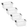 Superio Clear Storage Boxes with Lids, 3.4 Quart Plastic Container Bins for Organizing, Stackable Crates, BPA Free, Non Toxic, Odor Free, Organizers for Home, Office and Dorm, 4 Pack view 1