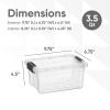 Superio Clear Storage Boxes with Lids, 3.4 Quart Plastic Container Bins for Organizing, Stackable Crates, BPA Free, Non Toxic, Odor Free, Organizers for Home, Office and Dorm, 4 Pack view 2