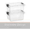 Superio Clear Storage Boxes with Lids, 3.4 Quart Plastic Container Bins for Organizing, Stackable Crates, BPA Free, Non Toxic, Odor Free, Organizers for Home, Office and Dorm, 4 Pack view 4