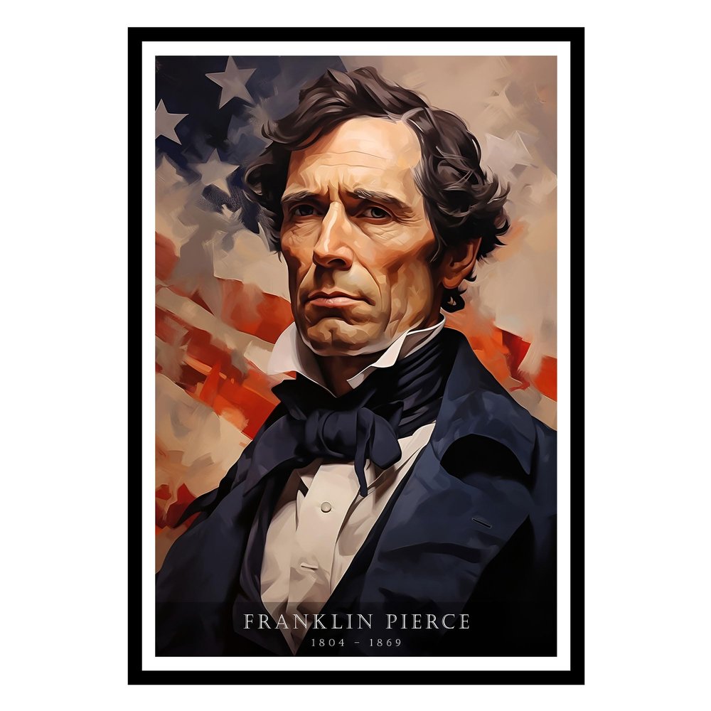 01September Franklin Pierce Poster, Franklin Pierce Wall Art, USA Presidents Poster, US History, Patriotic Wall Decor for Office, Home, Living Room - Franklin Pierce Print (UNFRAMED)