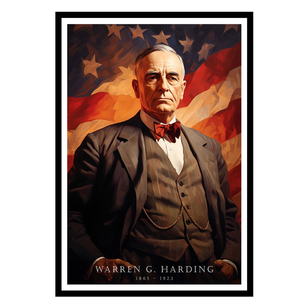 01September Warren G. Harding Poster, Warren G. Harding Wall Art, USA Presidents Poster, US History, Patriotic Wall Decor for Office, Home, Living Room - Warren G. Harding Print (UNFRAMED)