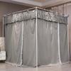 NXGIO Ruffle Lace up 4 Corners Post Princess Curtain Bed Canopy Cozy Breathable Mosquito Net Cloth for Girls Adults Bedroom Decoration (Grey, 78" W*86" L*82" H/King) view 3